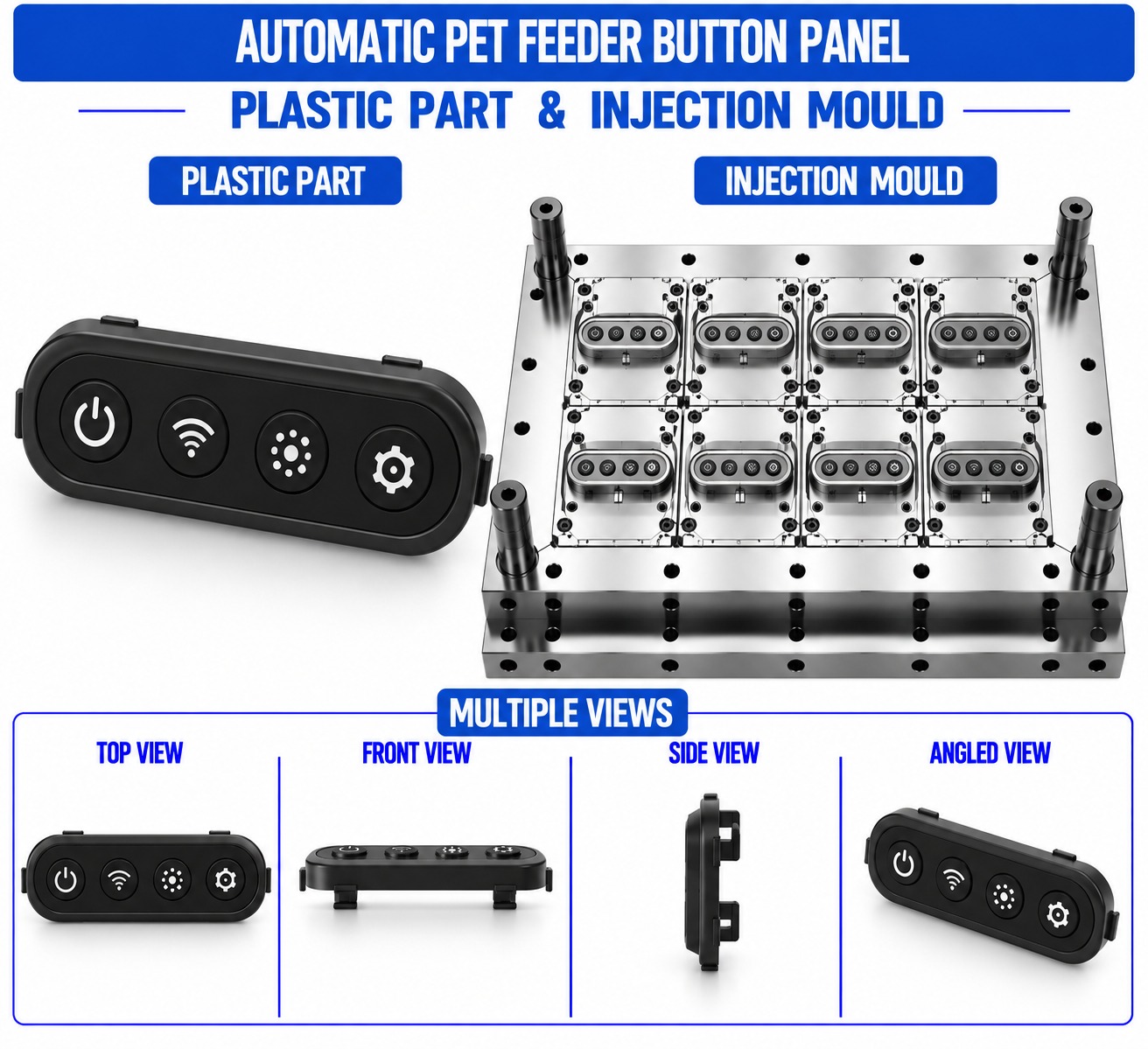 Automatic Pet Feeder Plastic Button Panel Mould and Moulding Service